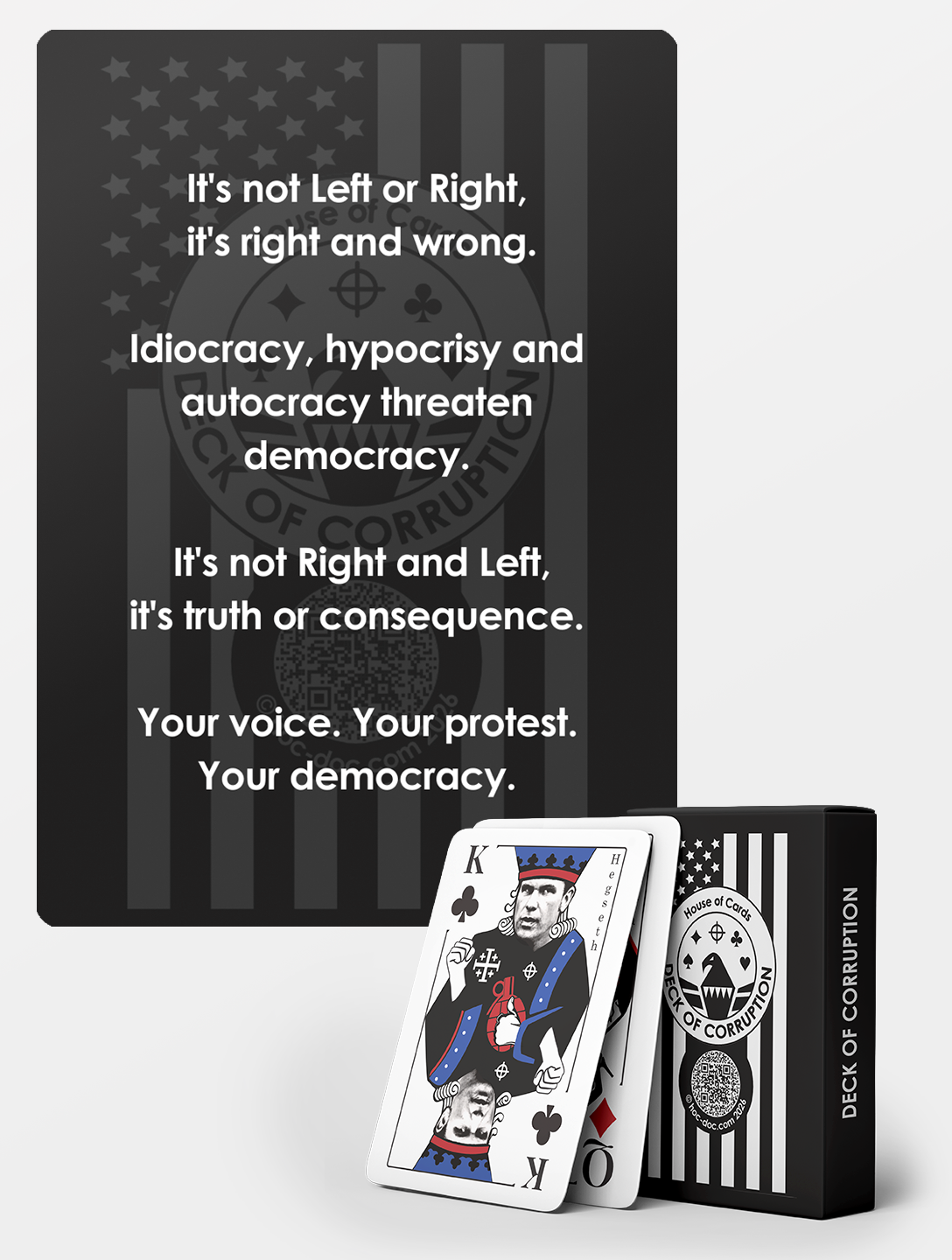 Deck of cards with a featuring poem