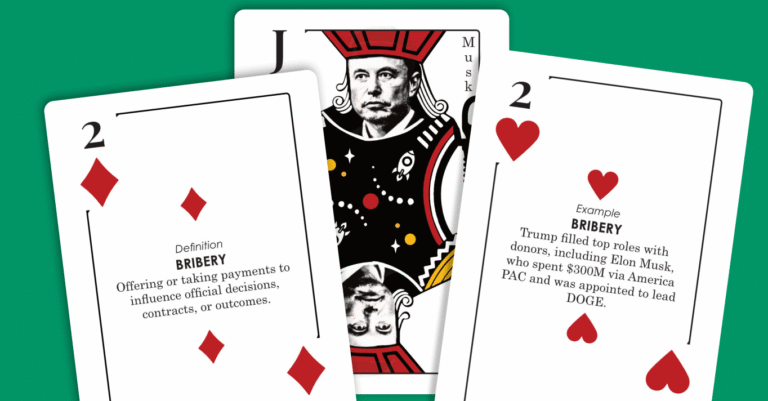 bribery fraud definition and example cards